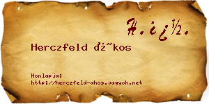 Herczfeld Ákos névjegykártya